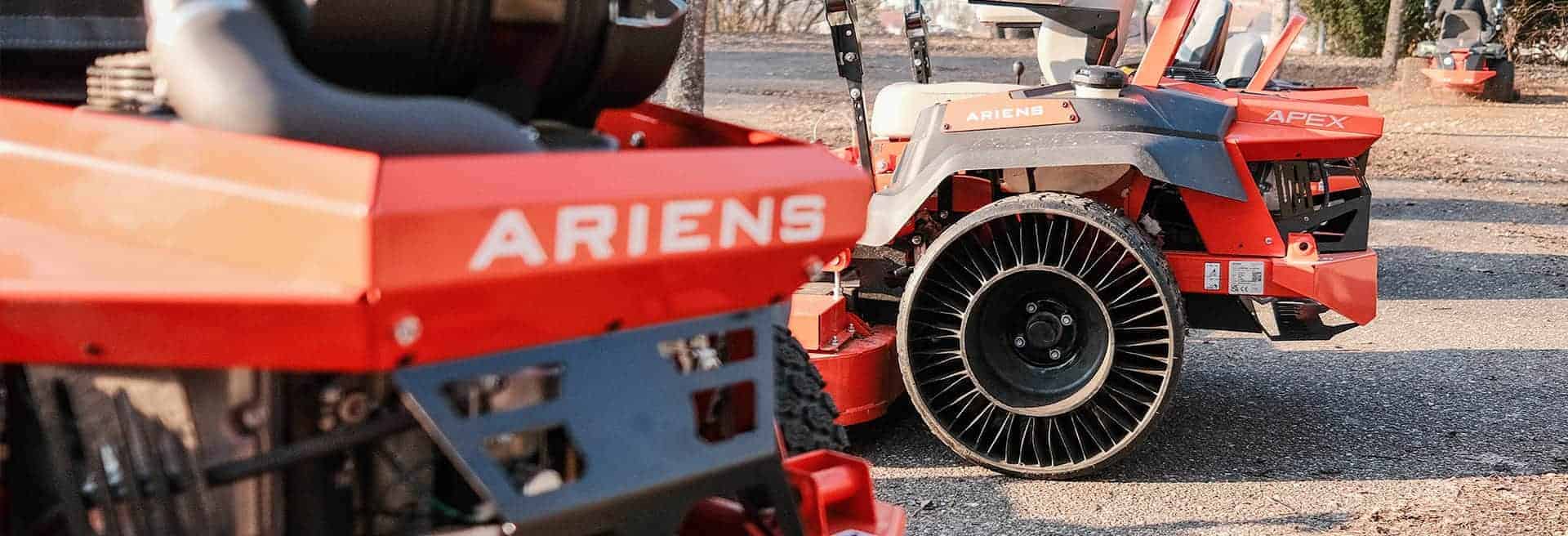 3/4 shot from the back of an Ariens Zero-turn mower