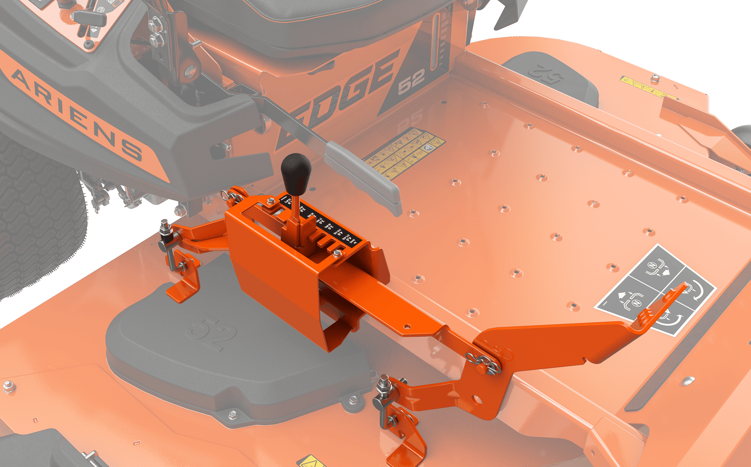 Deck height lever