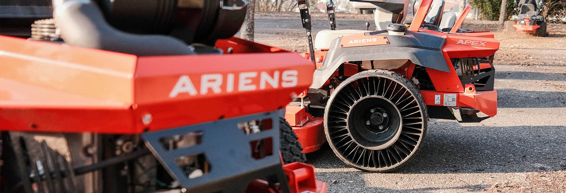 3/4 shot from the back of an Ariens Zero-turn mower